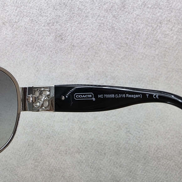 Coach Aviator Women's Sunglasses HC 7005B Black Silver Rhinestones L016 Reagan - Picture 7 of 16